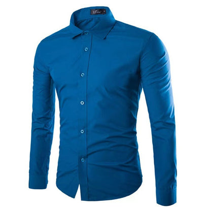 Strijkvrij heren overhemd – ademend slim fit hemd voor kantoor en casual stijl