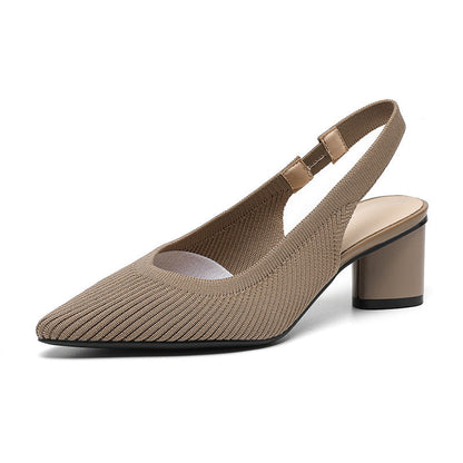 Eleganza Puntige Slingback Hakken met Blokhak en Comfortband