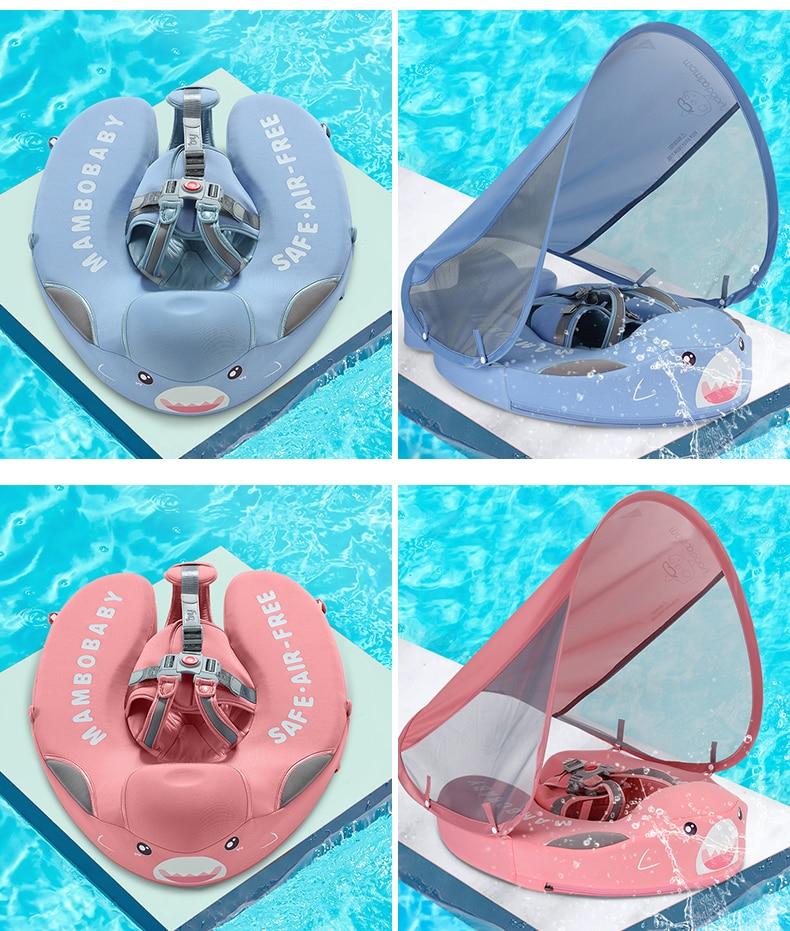 AquaNest Baby Zwemband met UV-Luifel en Veiligheidsharnas