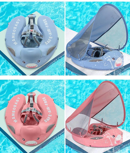 AquaNest Baby Zwemband met UV-Luifel en Veiligheidsharnas