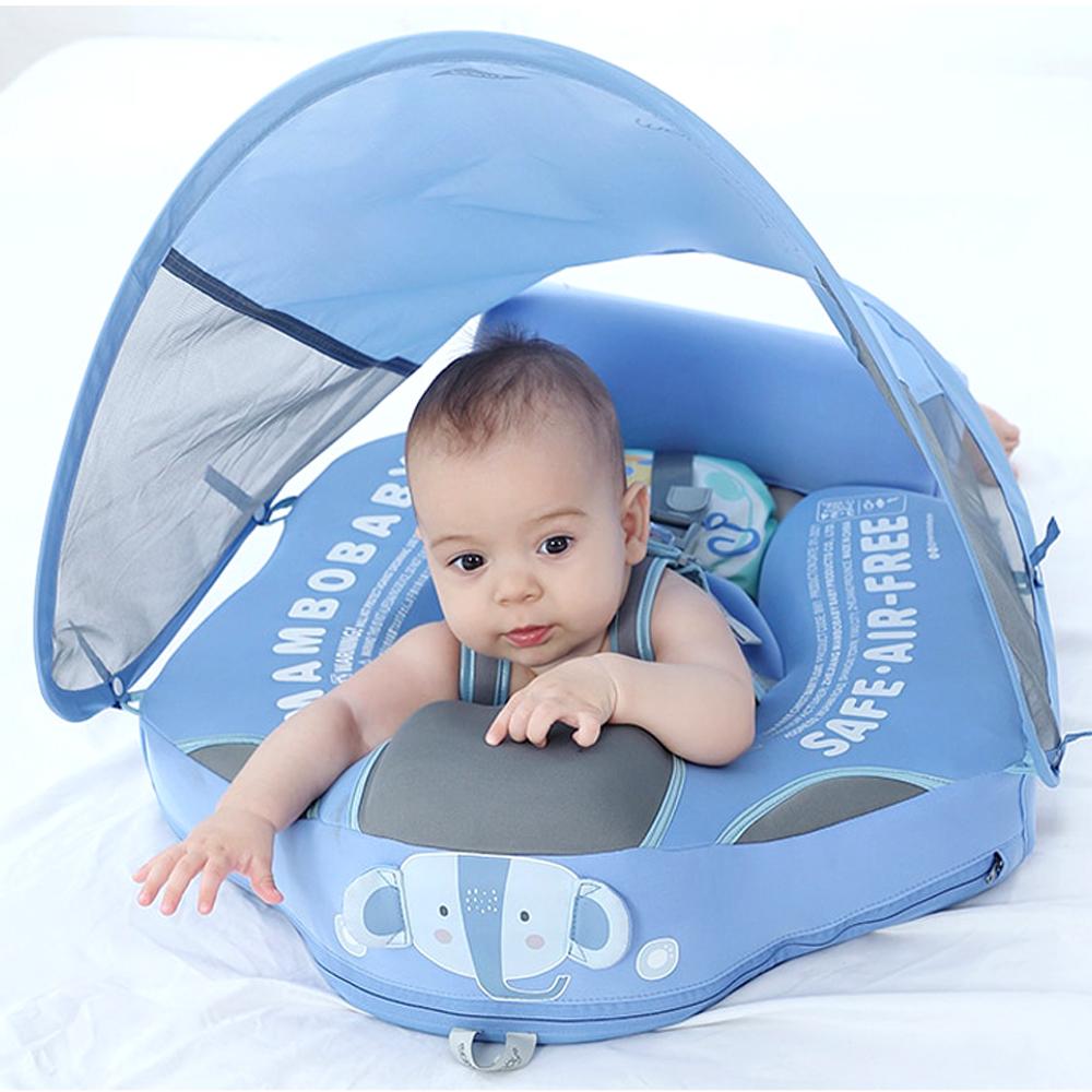 AquaNest Baby Zwemband met UV-Luifel en Veiligheidsharnas