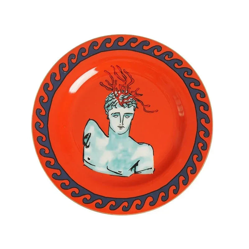 Mediterrane Godenset - Griekse Borden en Mokken met Mythologische Motieven