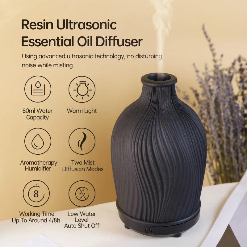 Boho Vaas Ultrasone Aromadiffuser – Luchtbevochtiger met LED-licht