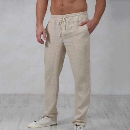 Heren Linnen-Katoen Broek – Ademend Comfort en Ontspannen Pasvorm Model Finn