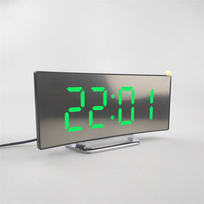 CurveTime Digitale Wekker – Compacte Wekker met Gebogen Display en Modern Design