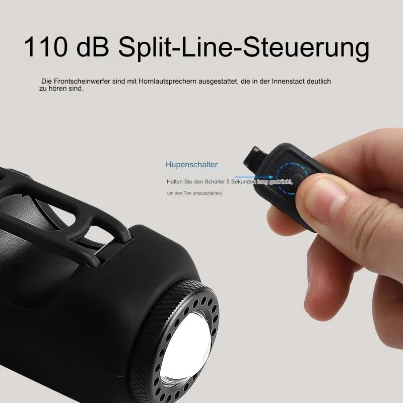 Hybride Fietsalarm met LED-licht | 110dB Bel en Ultrahelder Licht