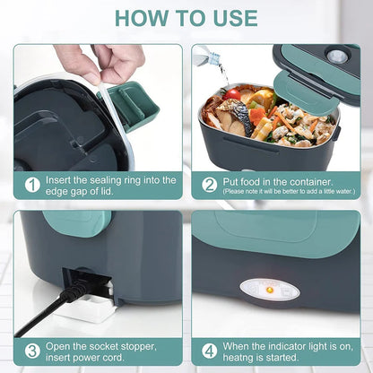 WarmMee Elektrische Lunchbox – 1,5L Draagbare Voedselverwarmer voor Auto & Thuis