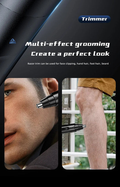 SmoothTrim Oplaadbare Neus- en Oortrimmer met Roestvrijstalen Messen
