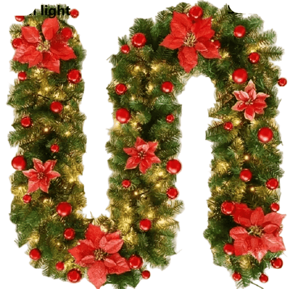 LumiRotan Kerstslinger – Verlichte Rotan Slinger met Warme LED’s voor Feestelijke Decoratie