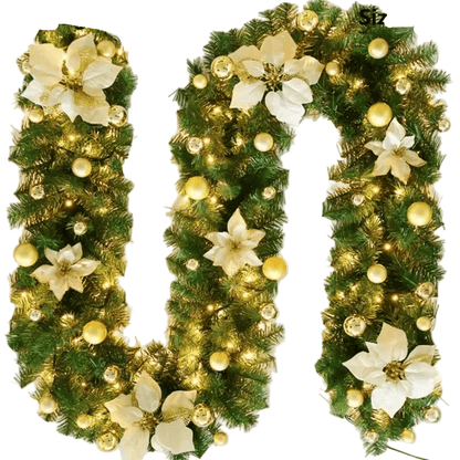 LumiRotan Kerstslinger – Verlichte Rotan Slinger met Warme LED’s voor Feestelijke Decoratie