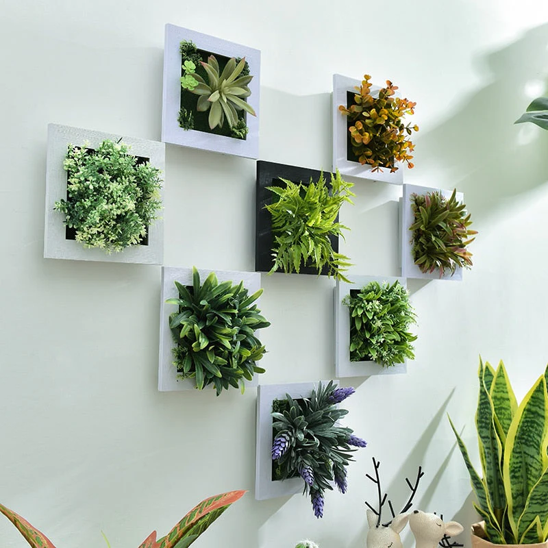 GroenFrame Wanddecoratie – 3D Kunstplant in Modern Ophangframe