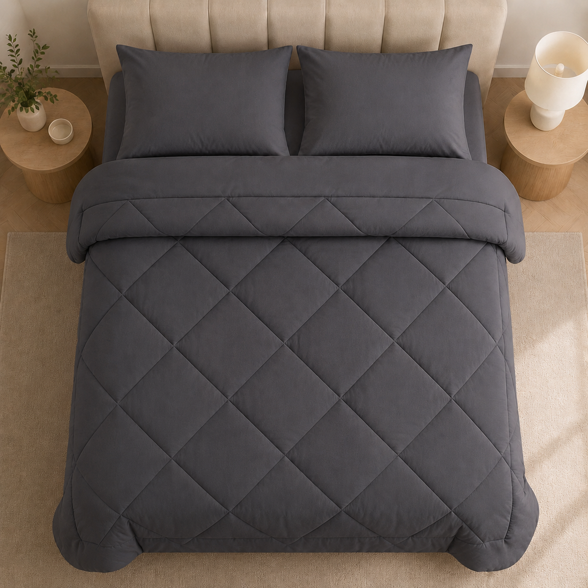 Quilted All-Season Bedding Set – Deken met Kussenslopen, Geen Dekbedovertrek Nodig