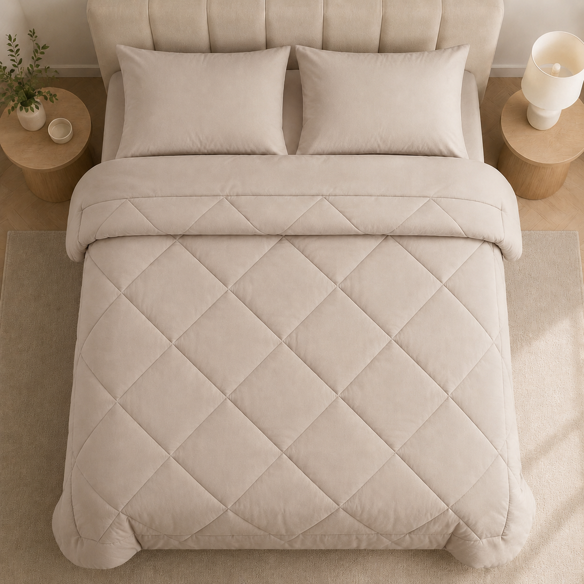Quilted All-Season Bedding Set – Deken met Kussenslopen, Geen Dekbedovertrek Nodig