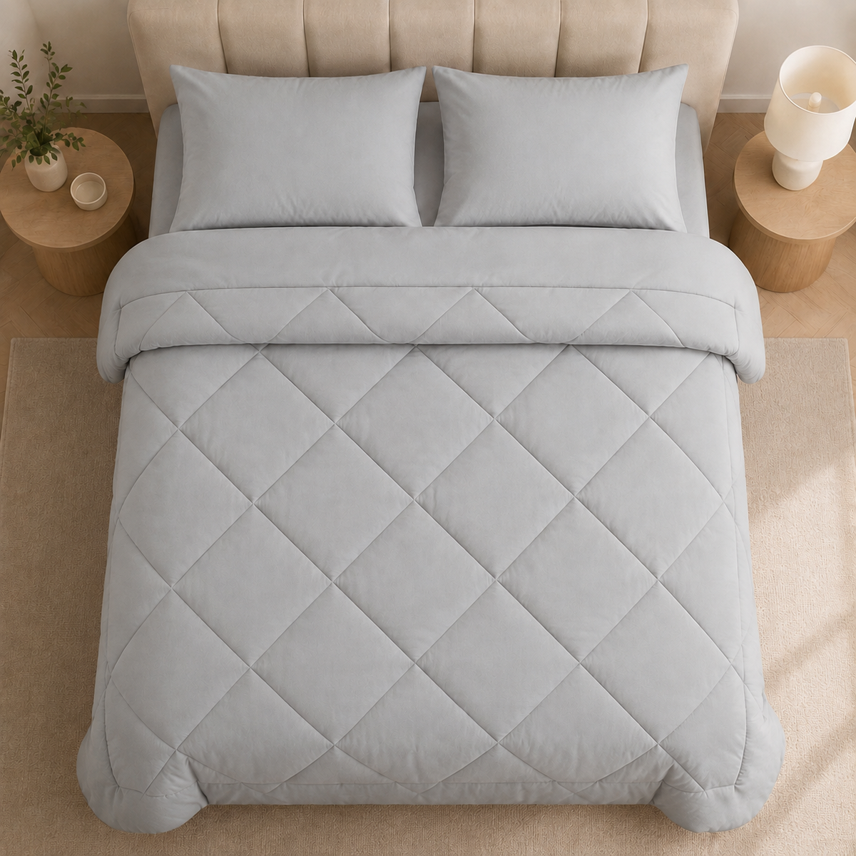 Quilted All-Season Bedding Set – Deken met Kussenslopen, Geen Dekbedovertrek Nodig