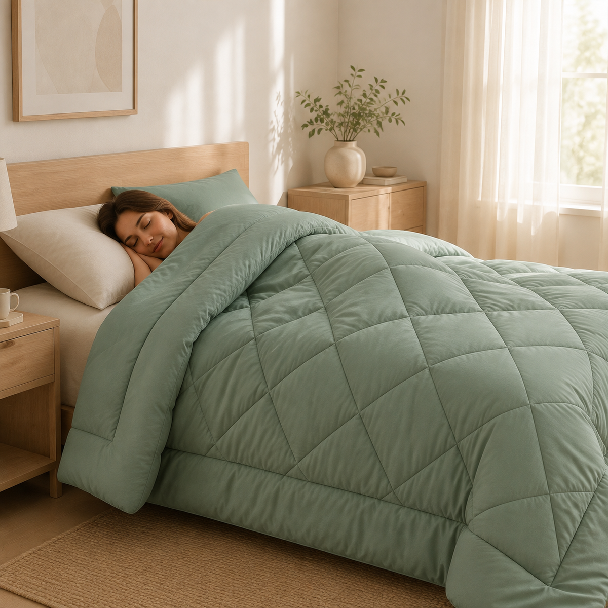 Quilted All-Season Bedding Set – Deken met Kussenslopen, Geen Dekbedovertrek Nodig