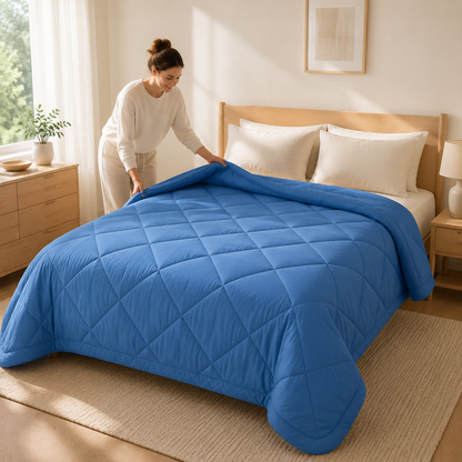 Quilted All-Season Bedding Set – Deken met Kussenslopen, Geen Dekbedovertrek Nodig