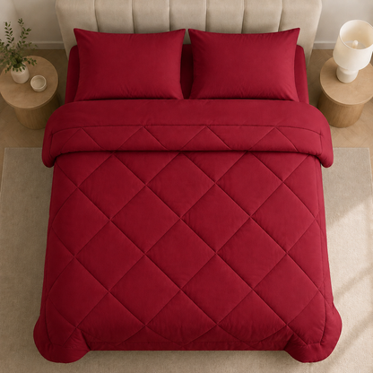 Quilted All-Season Bedding Set – Deken met Kussenslopen, Geen Dekbedovertrek Nodig