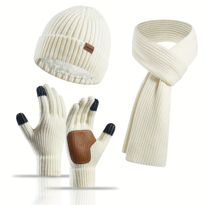 Wintercomfort Set – Gebreide Muts, Sjaal en Handschoenen voor Unisex