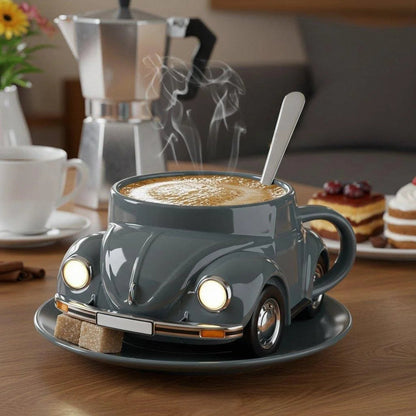RetroAuto Keramische Koffiemok – Uniek 3D Design voor Koffie & Thee