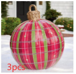 Feestelijke Opblaasbare Buitenbal 60 cm – Weerbestendige PVC Kerstdecoratie