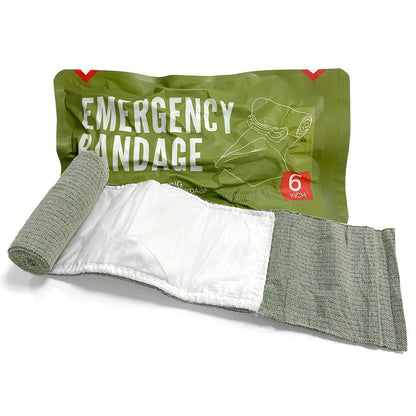 Elastische EHBO-Bandage met Steriel Wondkussen – Flexibele Verbandrol voor Eerste Hulp