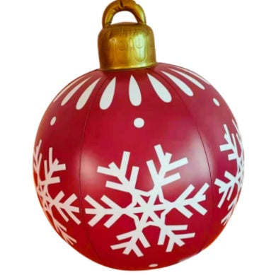Feestelijke Opblaasbare Buitenbal 60 cm – Weerbestendige PVC Kerstdecoratie