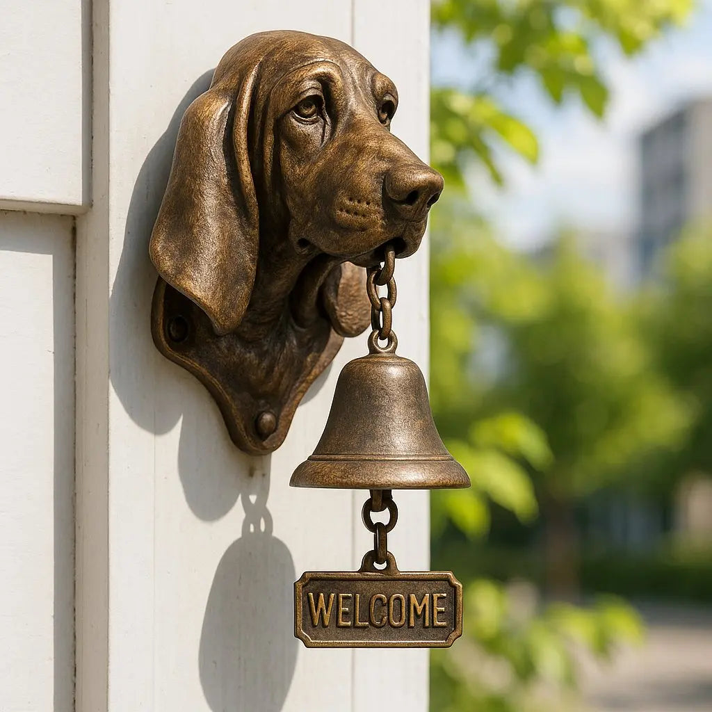 Welkomstbel HerderKlank – Handgemaakte Gietijzeren Deurbel met Hond