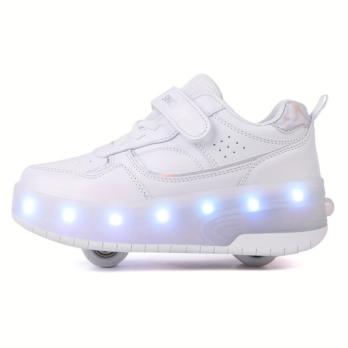 LightGlide Kindersneakers – LED Schoenen met Uitschuifbare Wieltjes