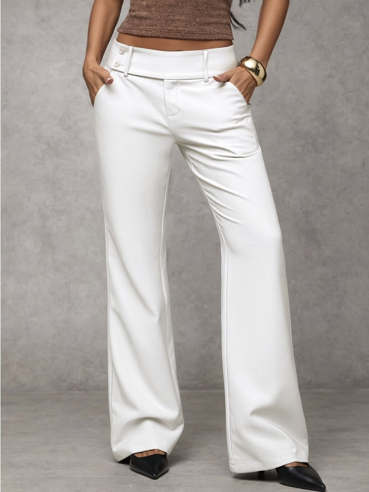 Elegante Losse Damesbroek met Hoge Taille - Comfortabel en Stijlvol