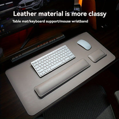 Driedelige Bureauset van PU-Leer – Met Onderlegger en Polssteunen