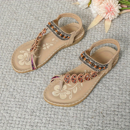Dames Comfort Sandalen met Verstelbare Bandjes en Kralen