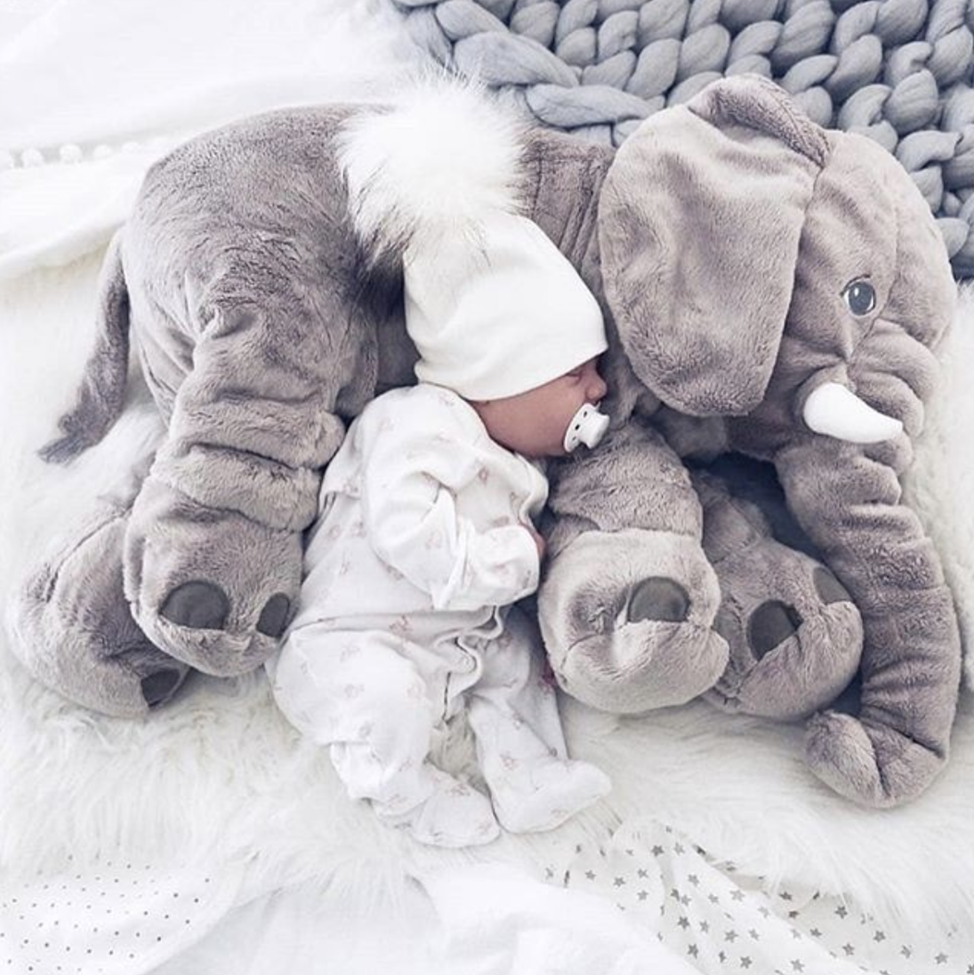 Knuffelolifant | Grote kussen en knuffelolifant voor baby's en kinderen