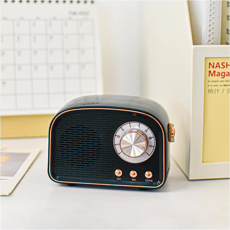 Retro Draagbare Bluetooth-Luidspreker met FM-Radio – Vintage Geluid