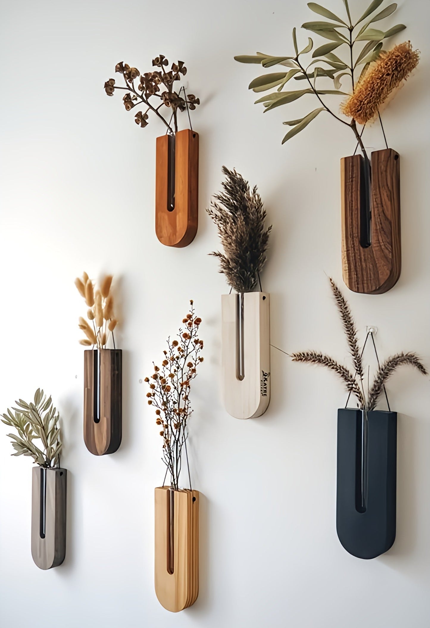 Houten Wandplantenhouder Set voor Kamerplanten en Decoratie