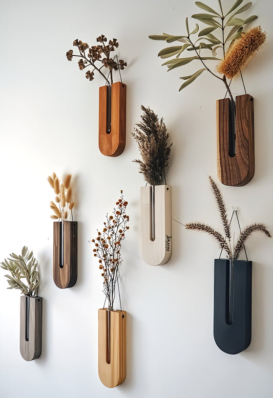 Houten Wandplantenhouder Set voor Kamerplanten en Decoratie