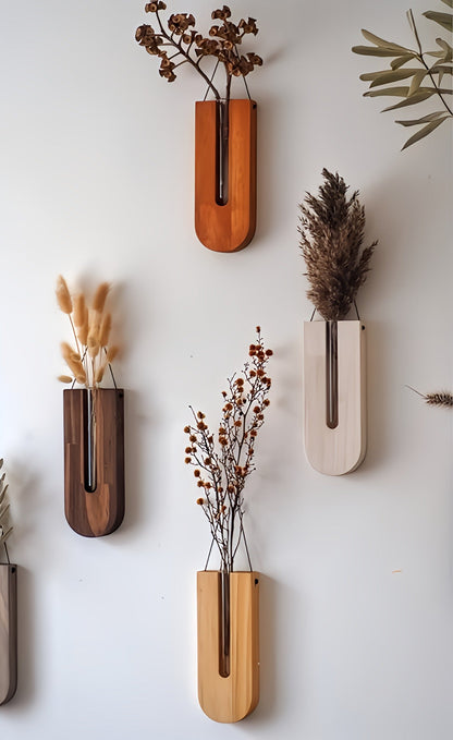 Houten Wandplantenhouder Set voor Kamerplanten en Decoratie