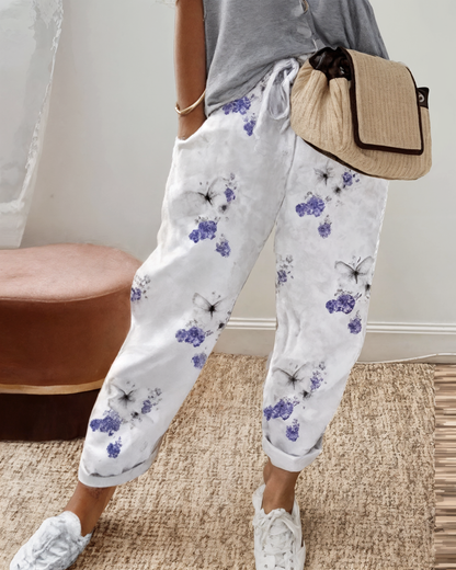 LinnenLook Damesbroek – Stijlvolle Linnen Broek met Elastische Taille