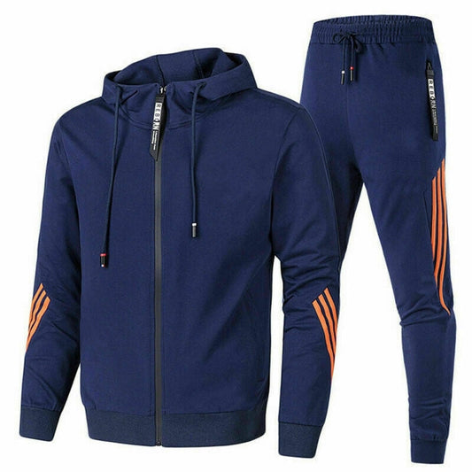 Heren sportief trainingspak met hoodie en ritszakken