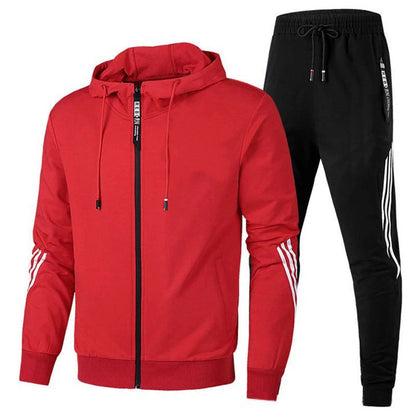 Heren sportief trainingspak met hoodie en ritszakken