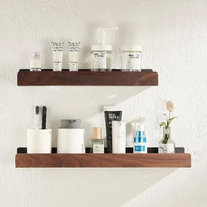 Massief houten badkamer wandplank zonder boren – Natuurlijk design