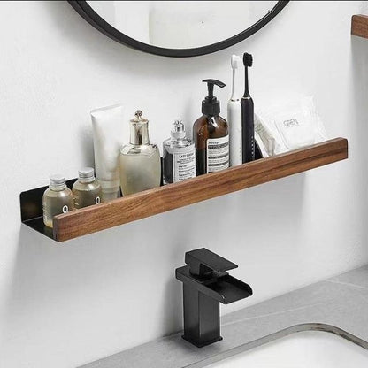 Massief houten badkamer wandplank zonder boren – Natuurlijk design