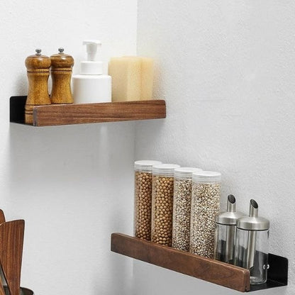 Massief houten badkamer wandplank zonder boren – Natuurlijk design