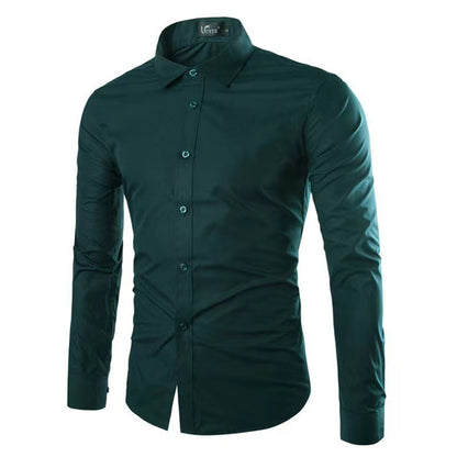 Strijkvrij heren overhemd – ademend slim fit hemd voor kantoor en casual stijl