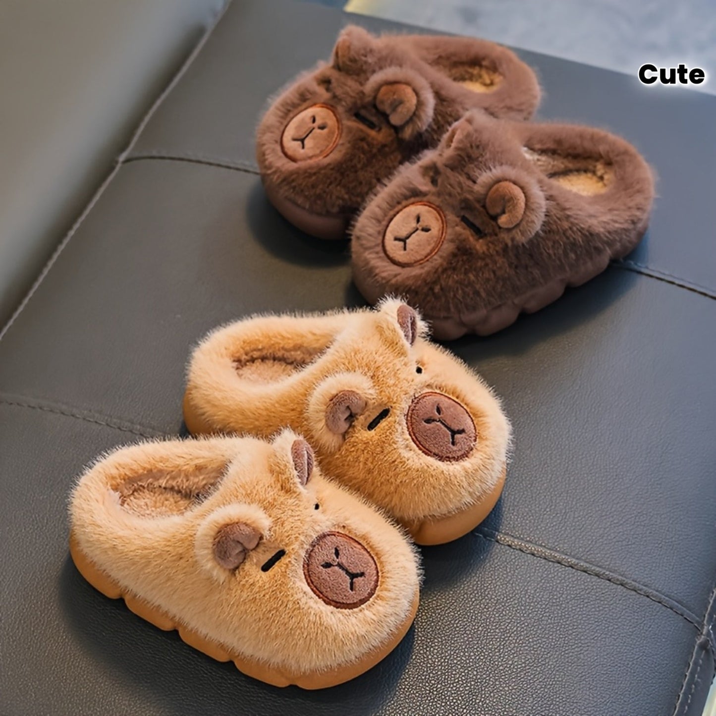 KnuffelPoot Kinderslippers met Fleece en Antislip Zool
