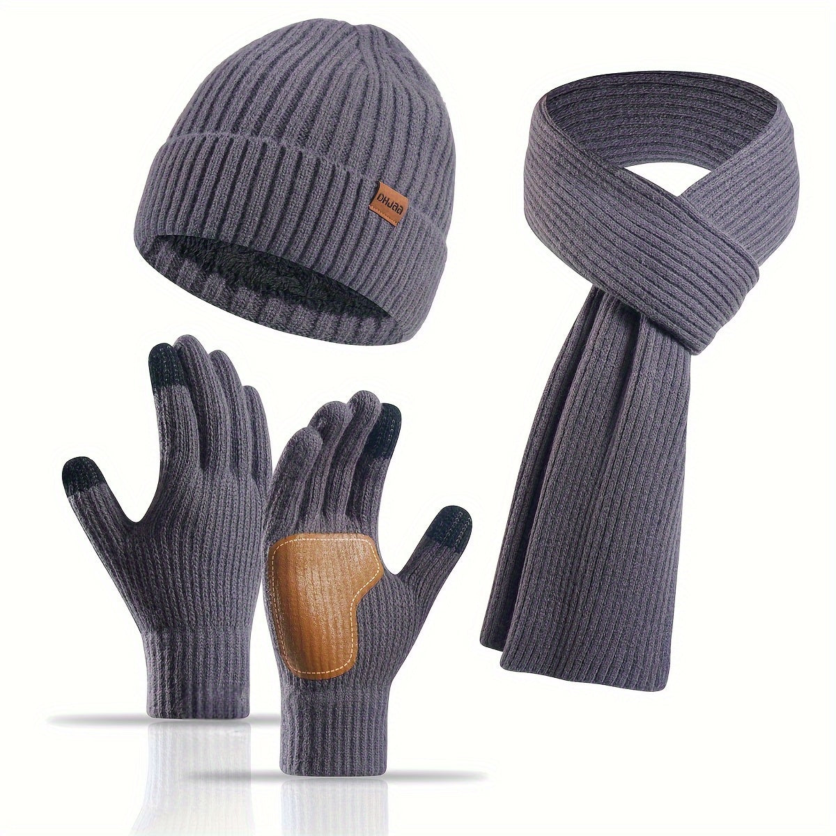 Wintercomfort Set – Gebreide Muts, Sjaal en Handschoenen voor Unisex