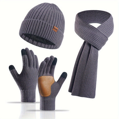Wintercomfort Set – Gebreide Muts, Sjaal en Handschoenen voor Unisex