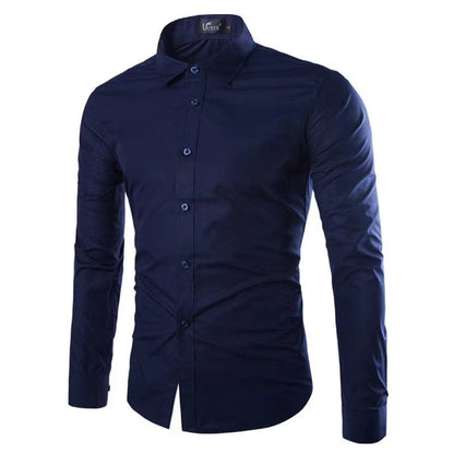 Strijkvrij heren overhemd – ademend slim fit hemd voor kantoor en casual stijl