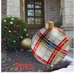 Feestelijke Opblaasbare Buitenbal 60 cm – Weerbestendige PVC Kerstdecoratie