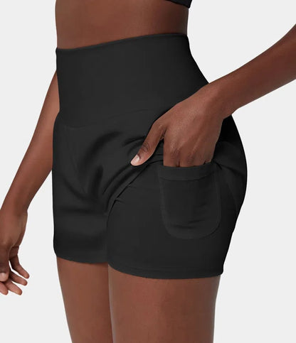 Dames Sportshort met Hoge Taille en Binnenbroek – De Beweegvrije Active Fit
