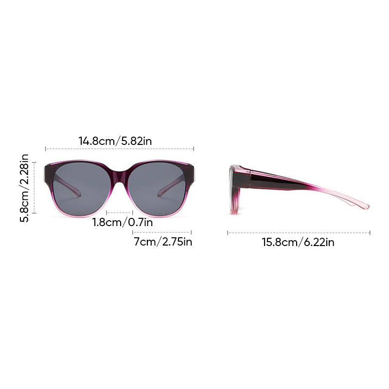 Overzet Zonnebril Cat-Eye met Gepolariseerde UV400 Glazen voor Brillendragers